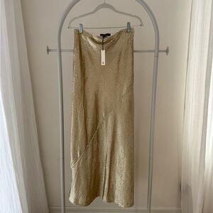 NEW with tags Banana Republic Maxi Champagne Gold Sequin Skirt